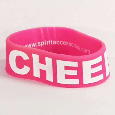 Cheer Silicone Stretch Bracelet Hot Pink